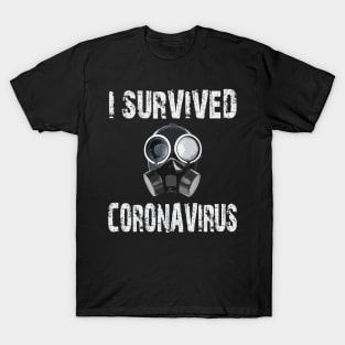 Funny trendy I survived coronavirus covid 19 gas protection mask T-Shirt